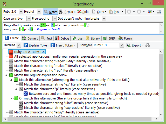 RegexBuddy Screenshot
